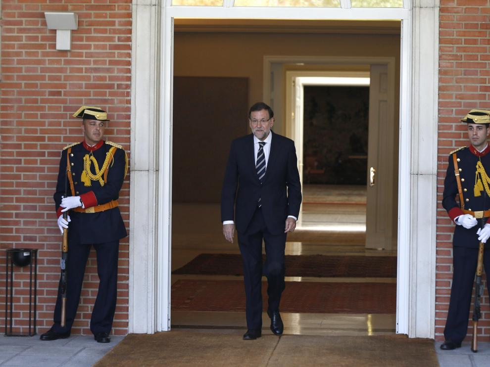 Rajoy saliendo del Palacio de la Moncloa en una imagen del pasado martes
