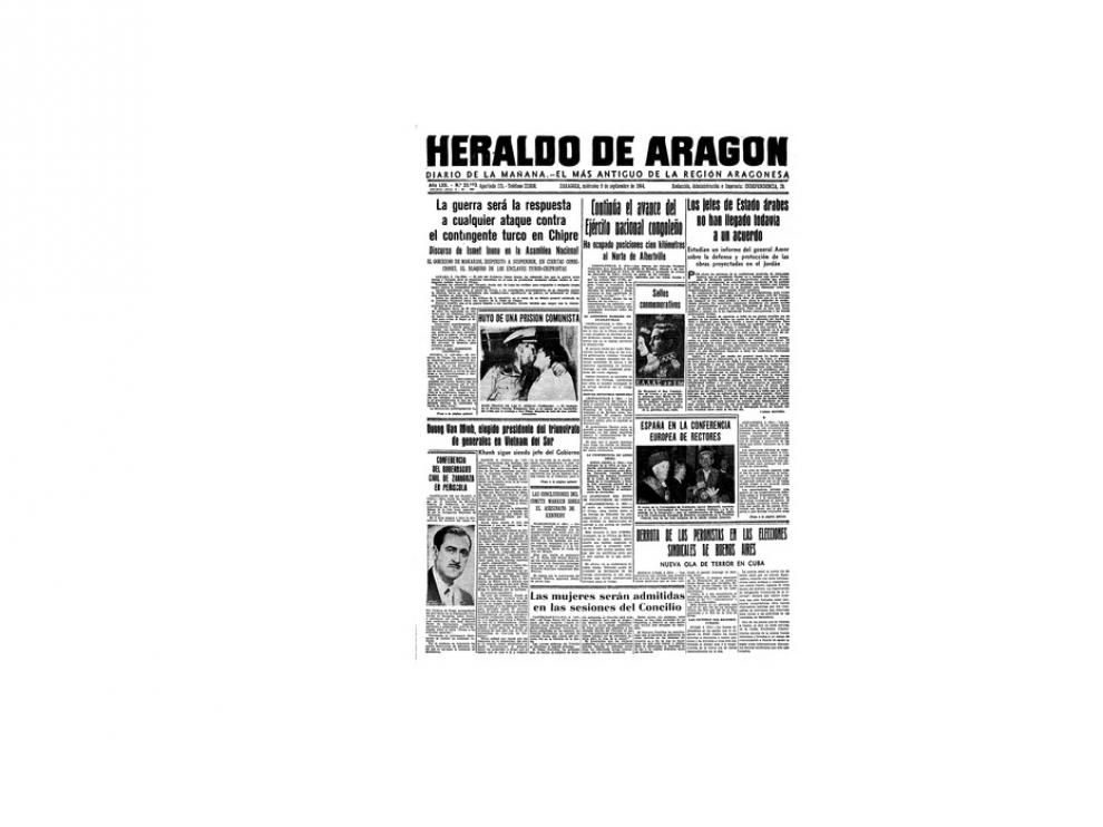 Portada de HERALDO el día 9 de septiembre de 1964