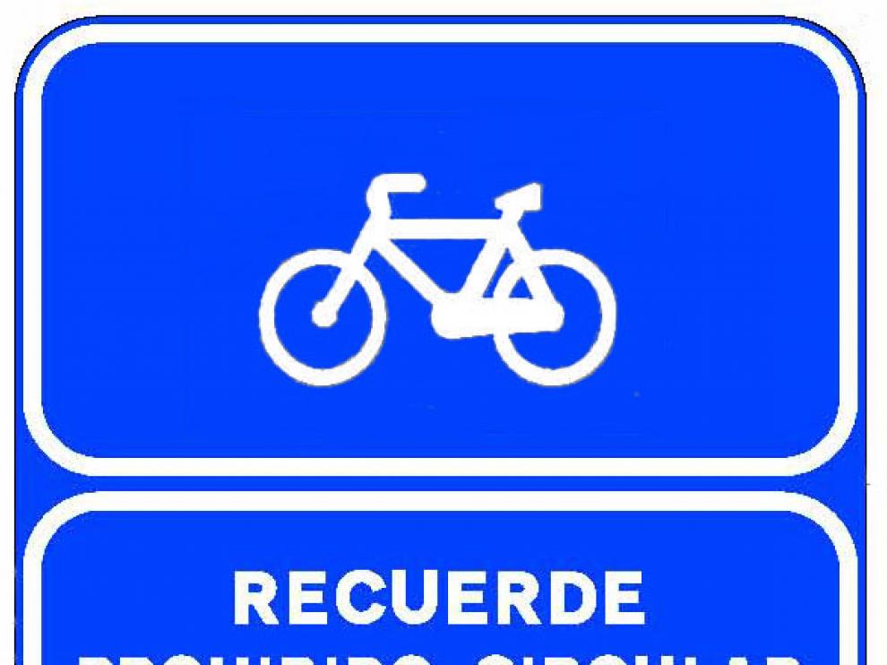 Señal de prohibición para bicicletas