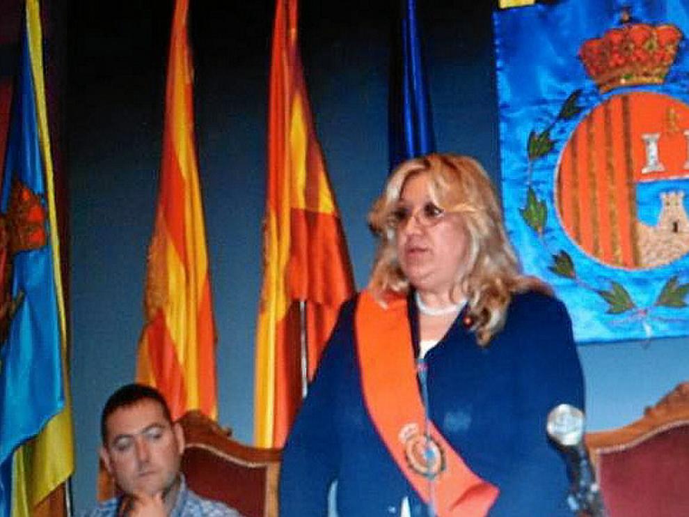 María Jesús Navarro, ayer, durante su discurso de investidura.