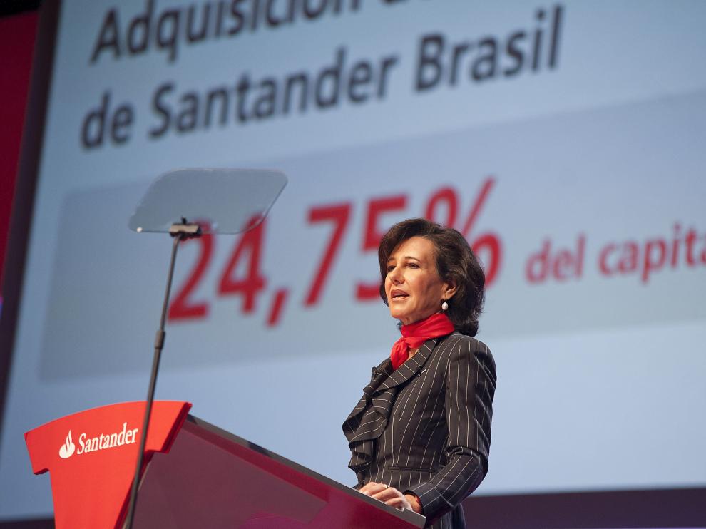 Ana Patricia Botín este lunes en su primera Junta de Accionistas