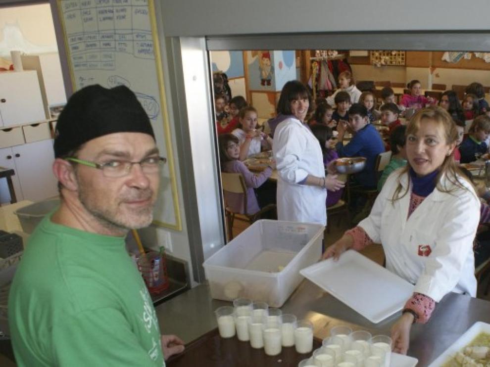Comedor del colegio de Aínsa, con gestión propia