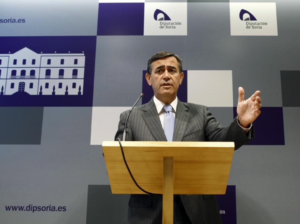 Antonio Pardo, presidente de la Diputación de Soria, en rueda de prensa