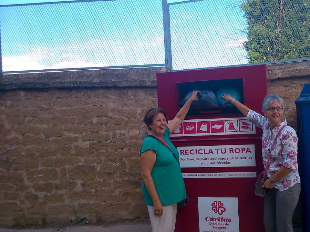 Contenedor de ropa en Alcañiz
