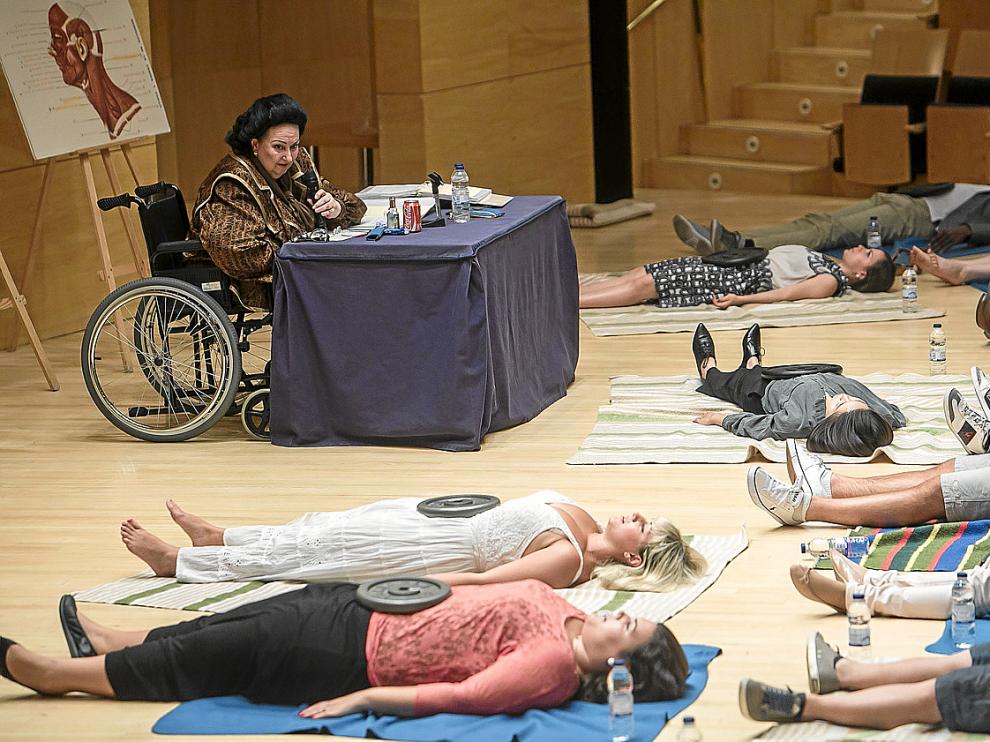 La soprano, en un momento de la clase magistral que ofreció ayer en el Auditorio.