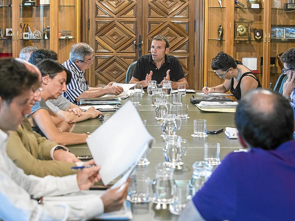 El presidente del Observatorio de la Bicicleta, Pablo Muñoz, durante la reunión de ayer.