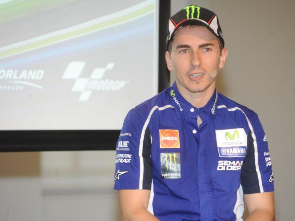 Jorge Lorenzo en la presentación del Gran Premio de Aragón