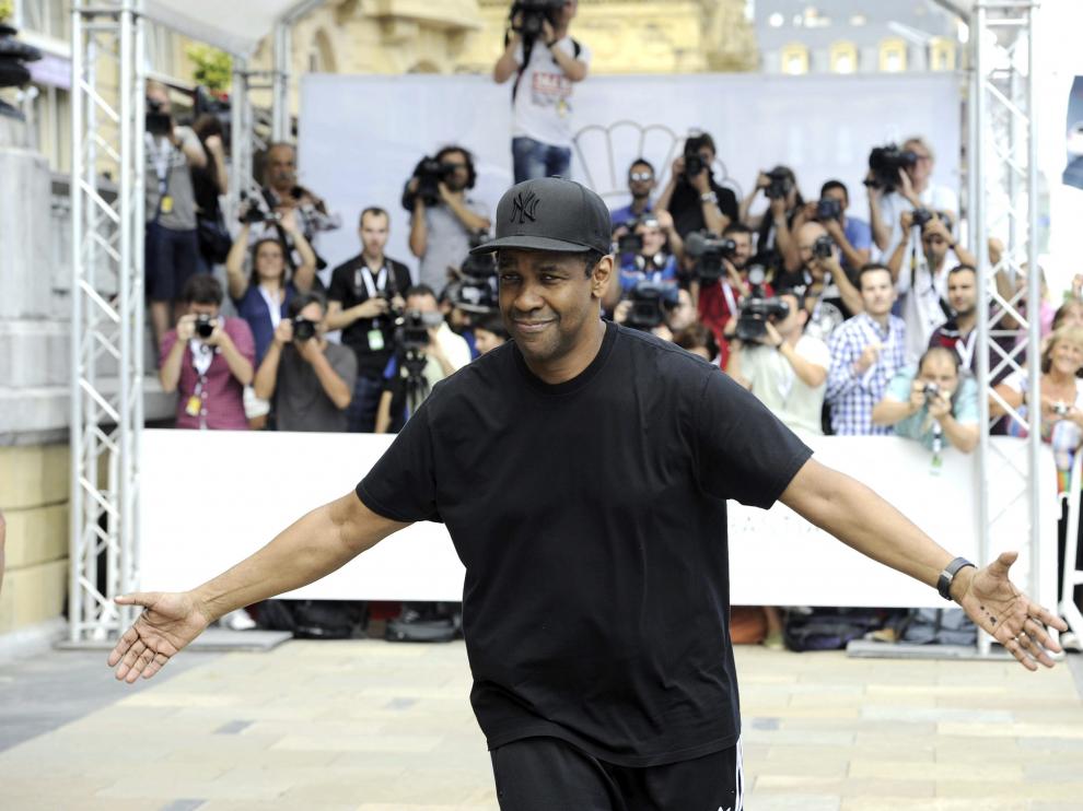 Denzel Washington, a su llegada a San Sebastián