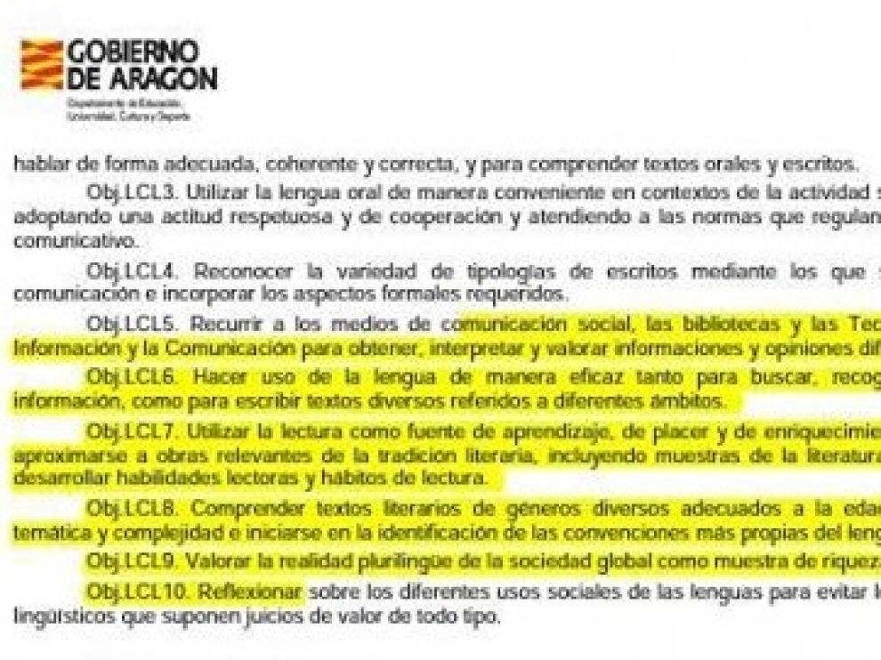 Currículo de Primaria aragonés