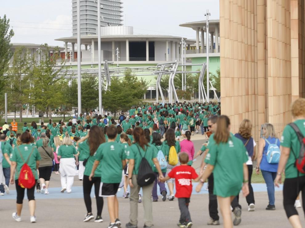 I Marcha contra el Cáncer de Zaragoza, en la zona de la Expo