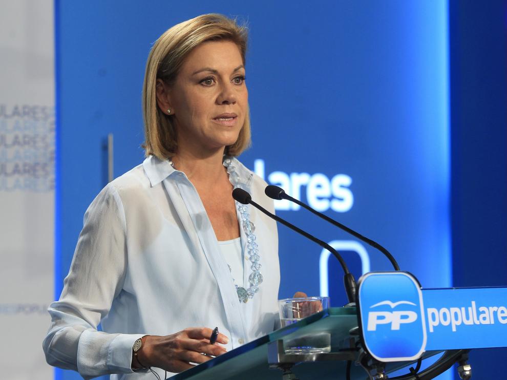 La secretaria general del PP, María Dolores de Cospedal