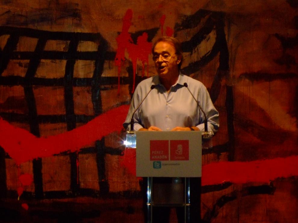 Pérez Anadón, este lunes en la rueda de prensa de su candidatura