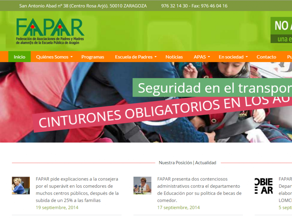 La nueva web de FAPAR