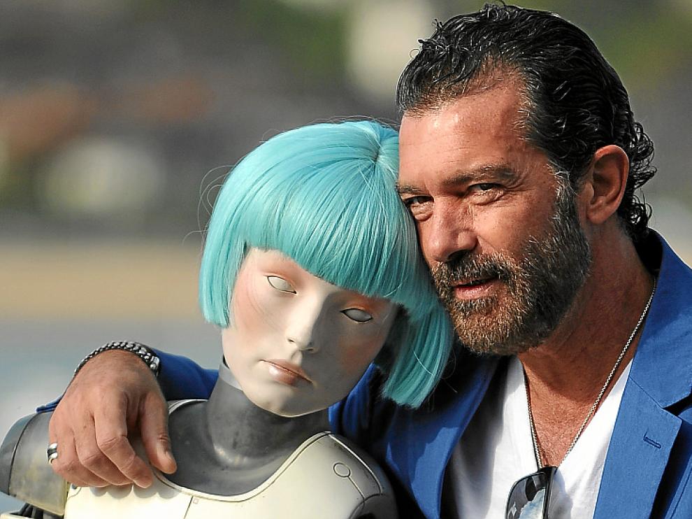 Antonio Banderas posa antes de presentar su película.