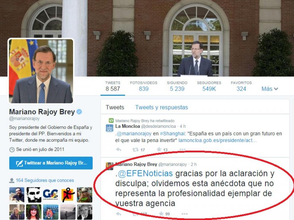 Rajoy disculpa a la Agencia EFE