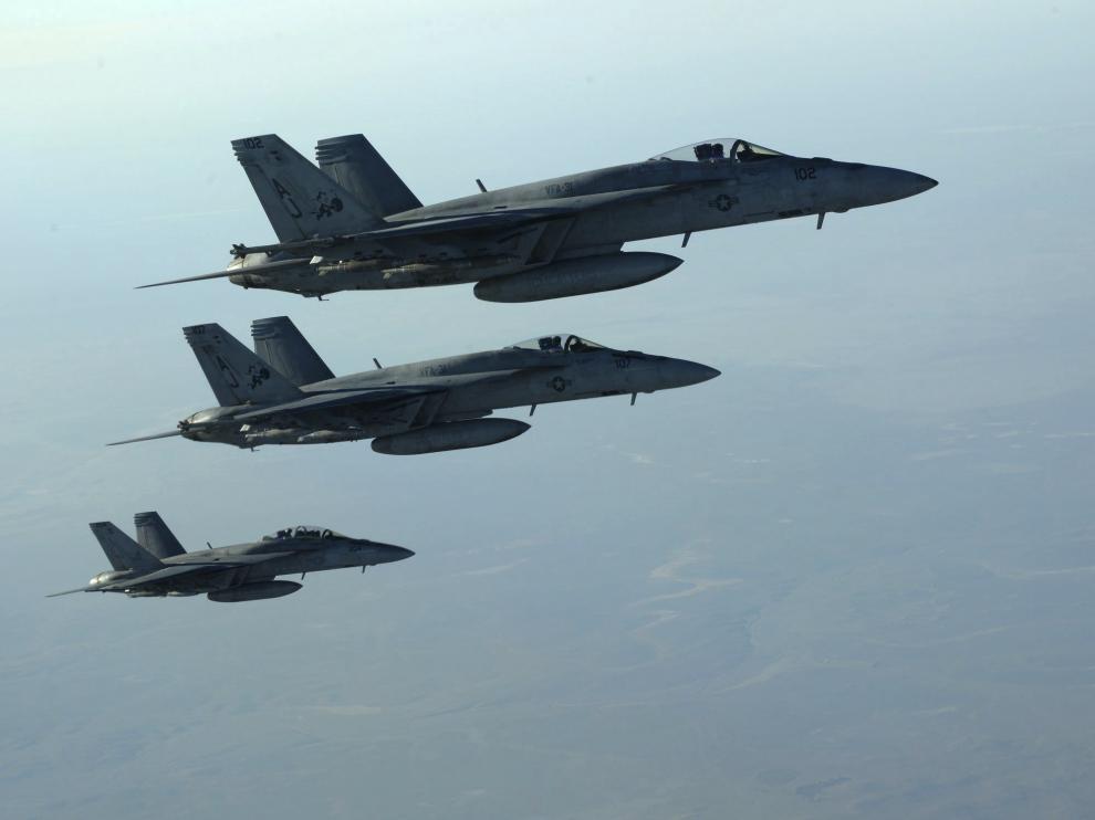 Aviones bombarderos en Irak