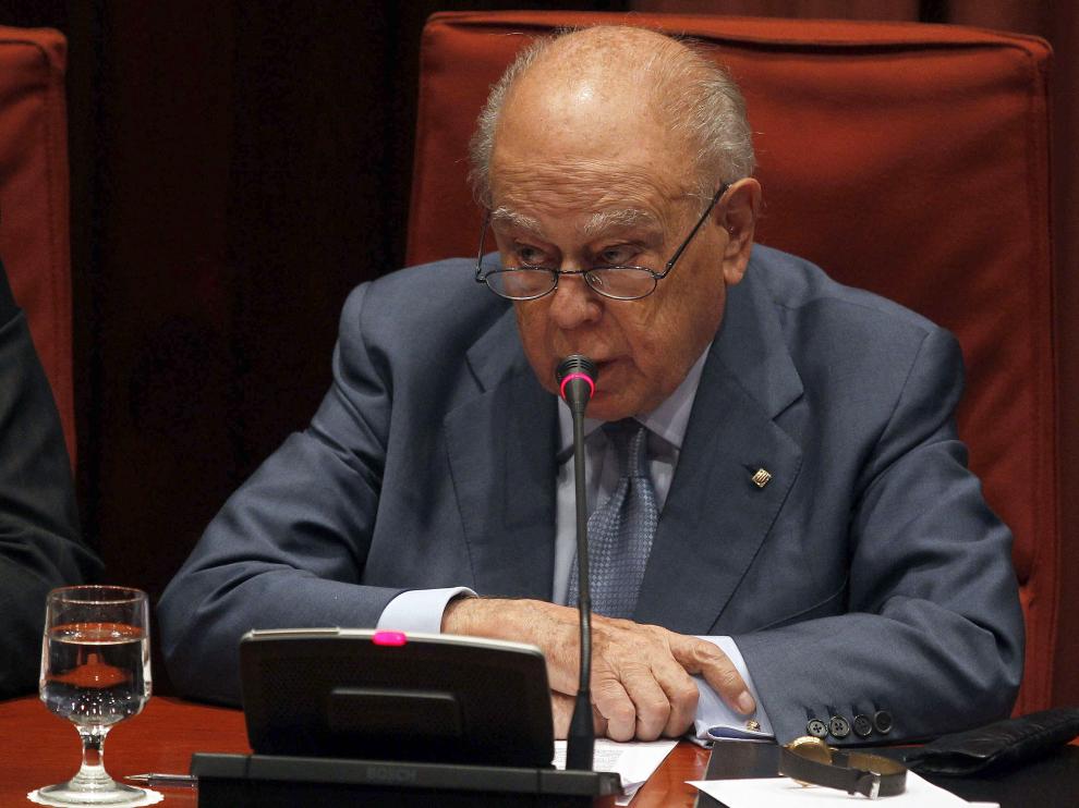 Jordi Pujol en su comparecencia en el Parlamento Catalán