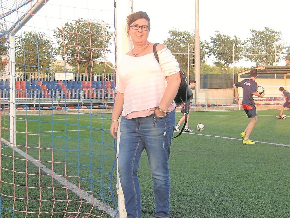 La presidenta del Llagostera, ayer, en las instalaciones del club.