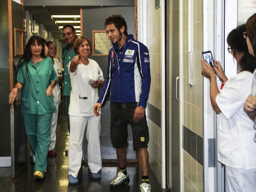 Rossi, en el Hospital de Alcañiz.