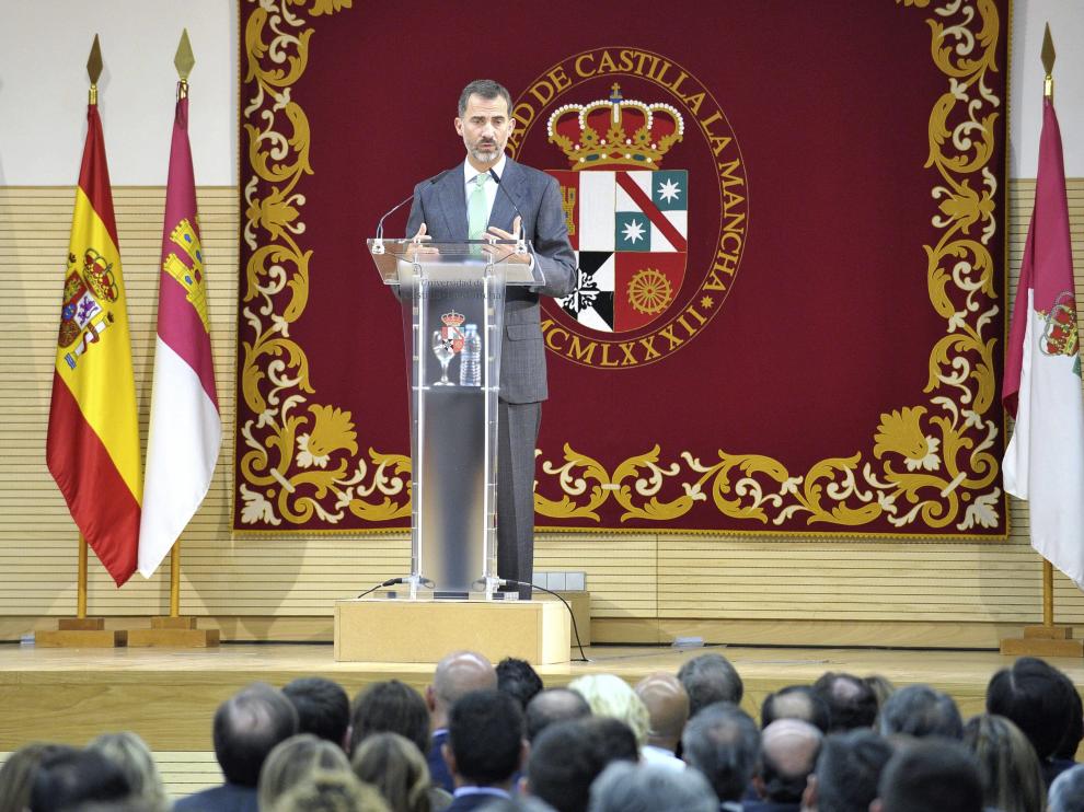 Momento del discurso de Don Felipe en la Universidad de Castilla-La Mancha