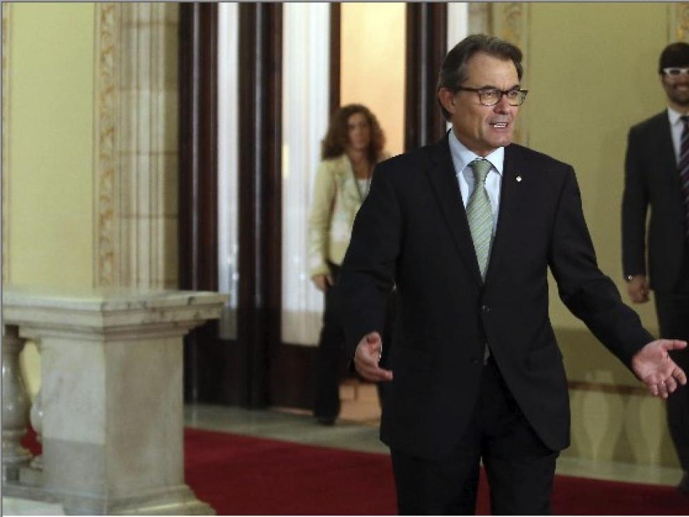 Artur Mas a la salida de su despacho en el Parlament