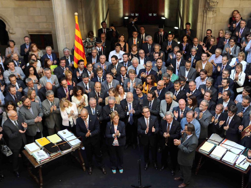 Acto de Artur Mas con los alcaldes catalanes