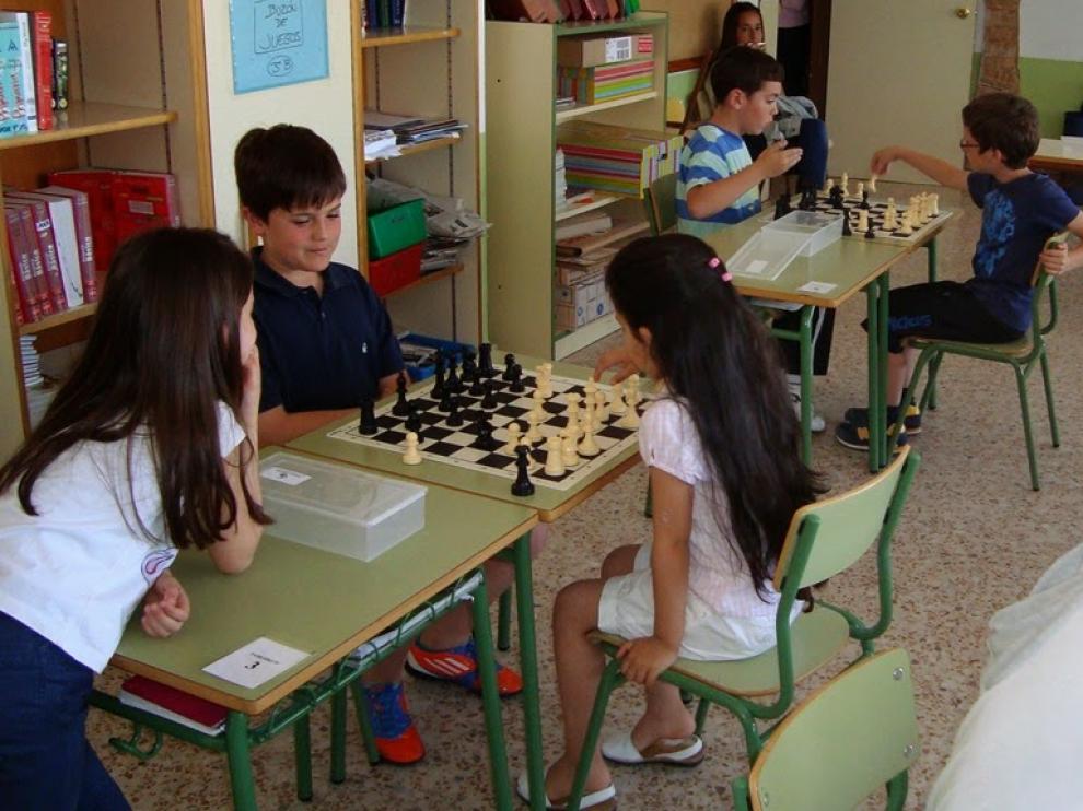 Torneo de ajedrez en el colegio Virgen del Pilar de Calanda