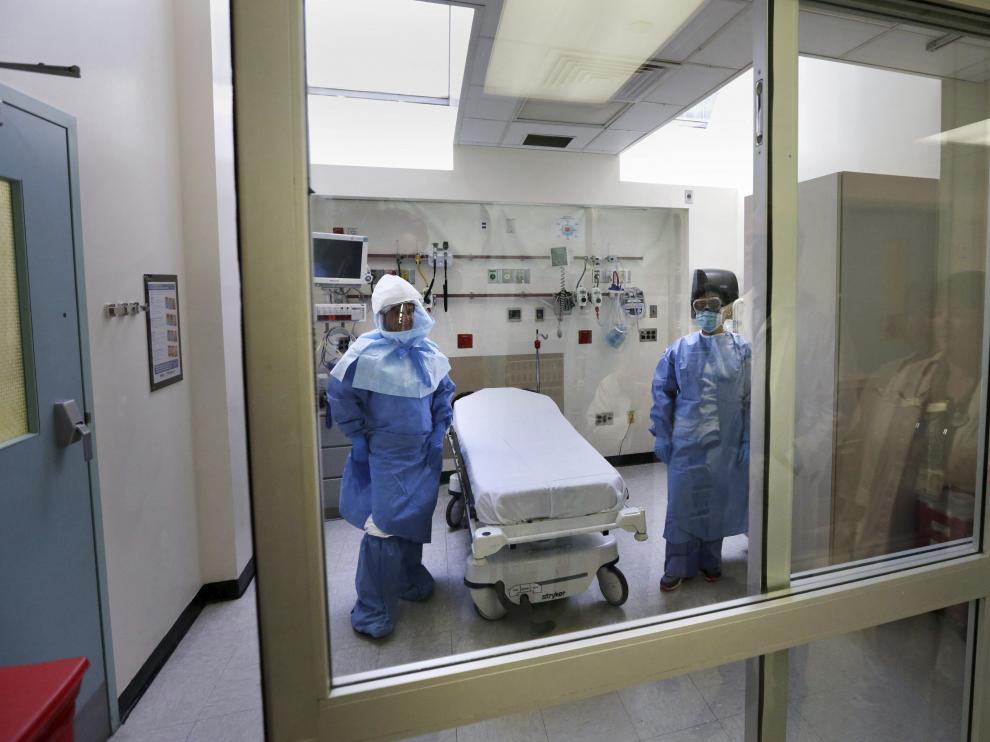 Medidas de seguridad en un hospital de Estados Unidos