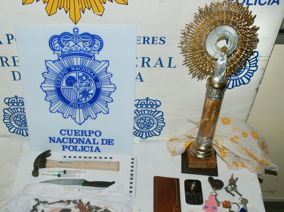 Efectos personales recogidos en el lugar de los hechos