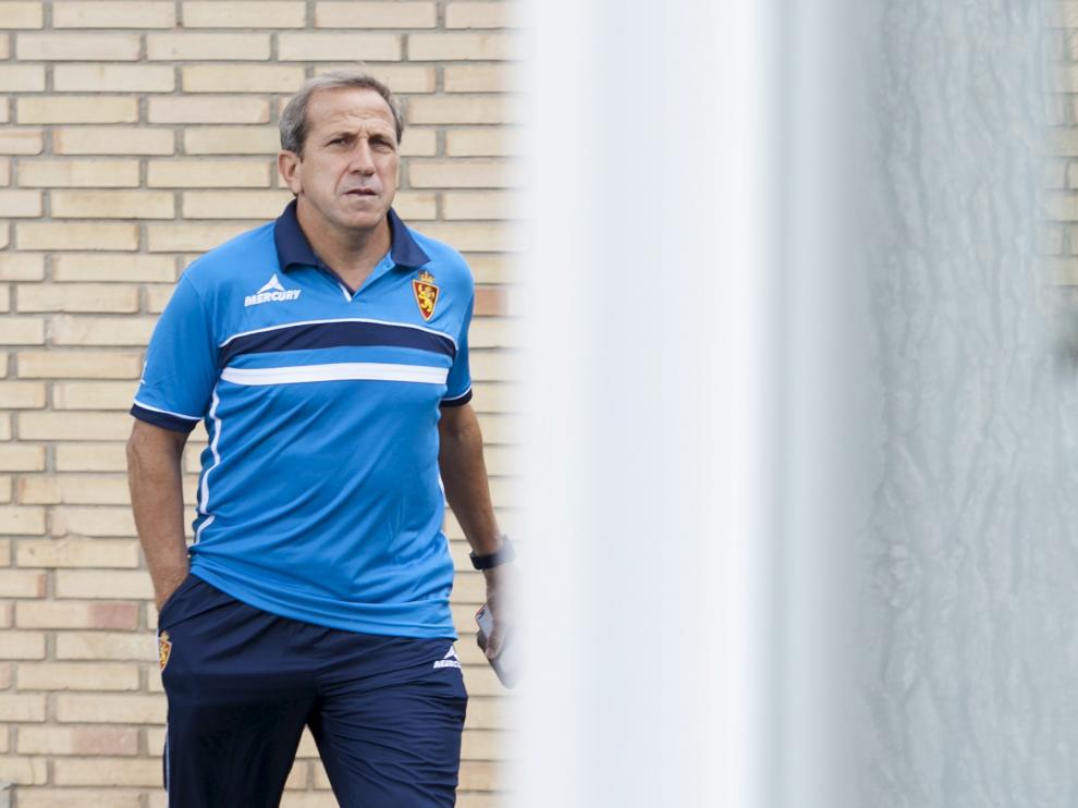 Víctor Muñoz, en la Ciudad Deportiva del Real Zaragoza
