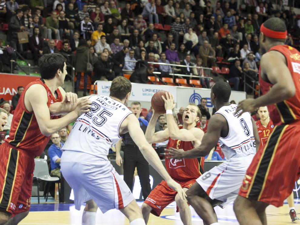 El CAI Zaragoza, durante un partido de Eurocup de la pasada campaña.