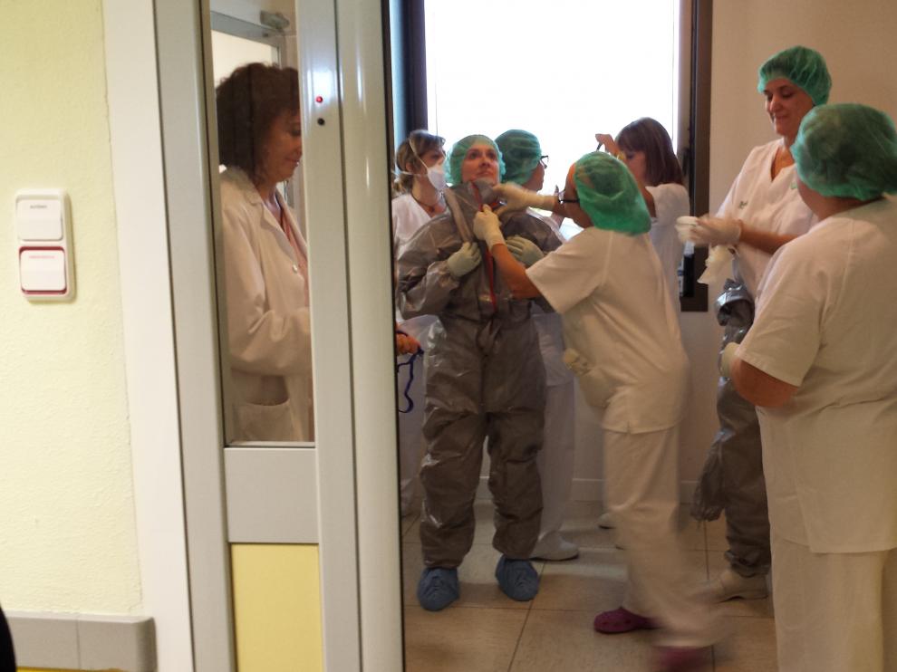 Clase de formación práctica en un hospital de Zaragoza.