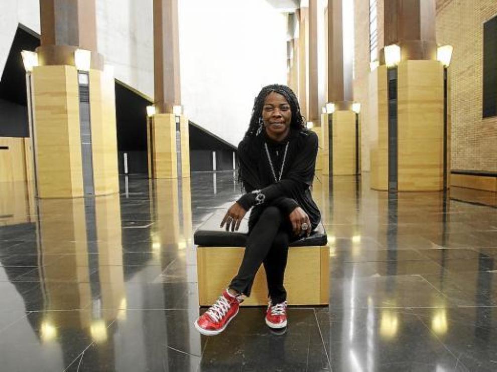 Concha Buika en el hall del Auditorio de Zaragoza