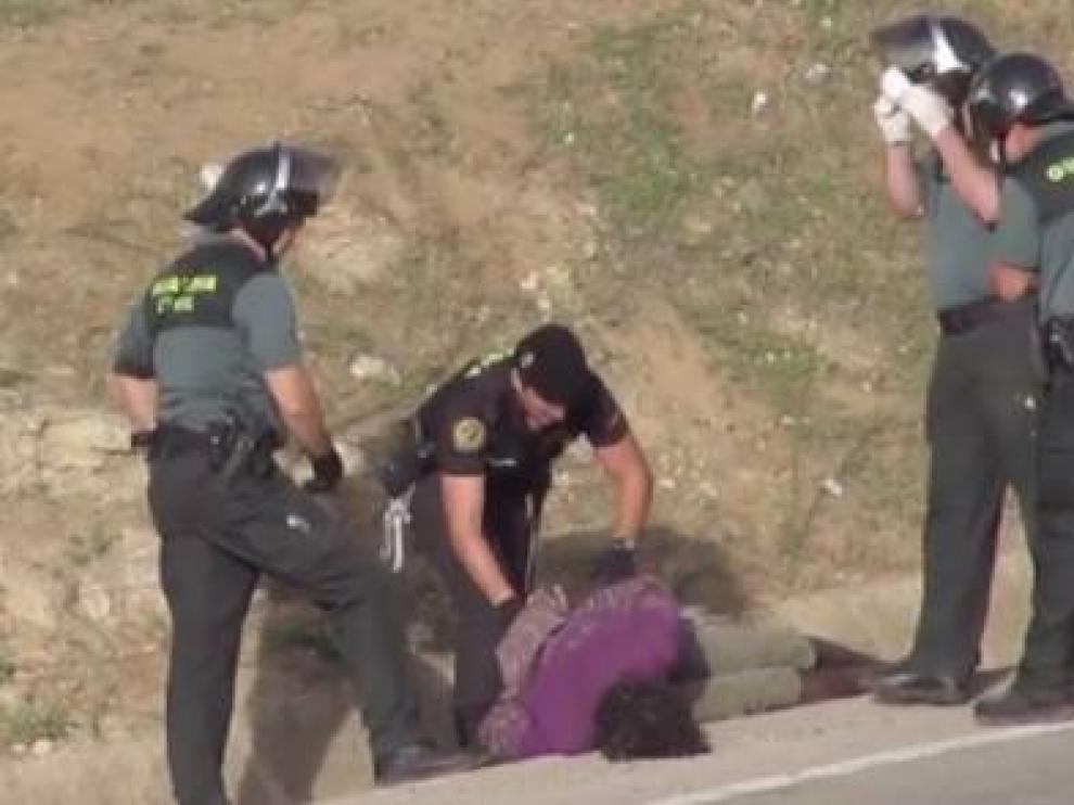 Imagen del video difundido por Prodein en la valla de Melilla