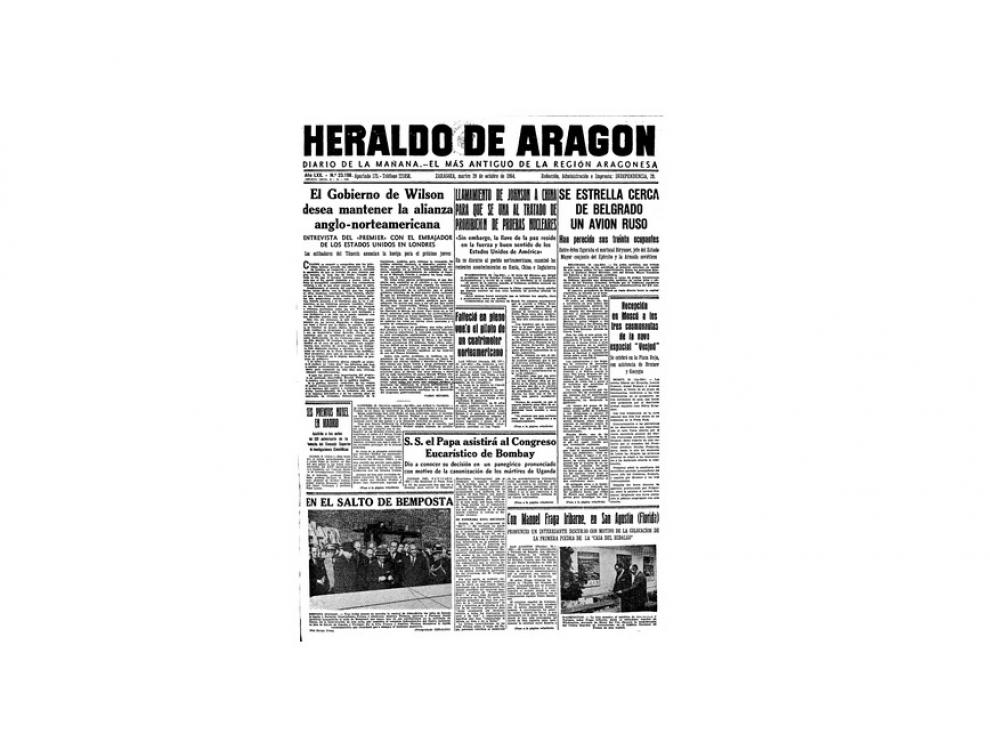 Portada de HERALDO el día 20 de octubre de 1964