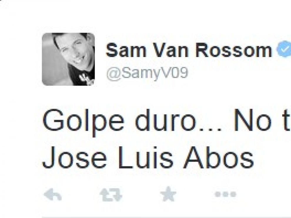 Sam Van Rossom se despidió de Abós en su cuenta de Twitter