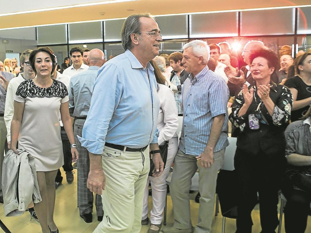 Pérez Anadón, momentos antes de intervenir ante 250 militantes socialistas.