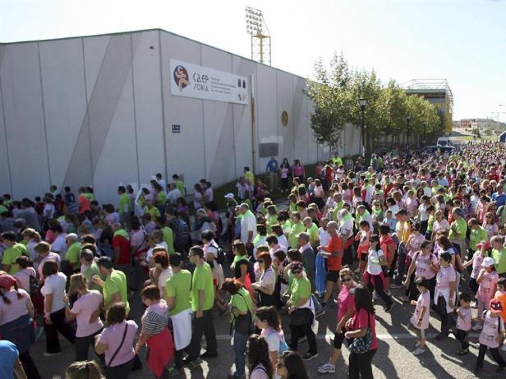 Más de cuatro mil quinientas personas han marchado hoy en Soria, desde Los Pajaritos al centro de la ciudad,