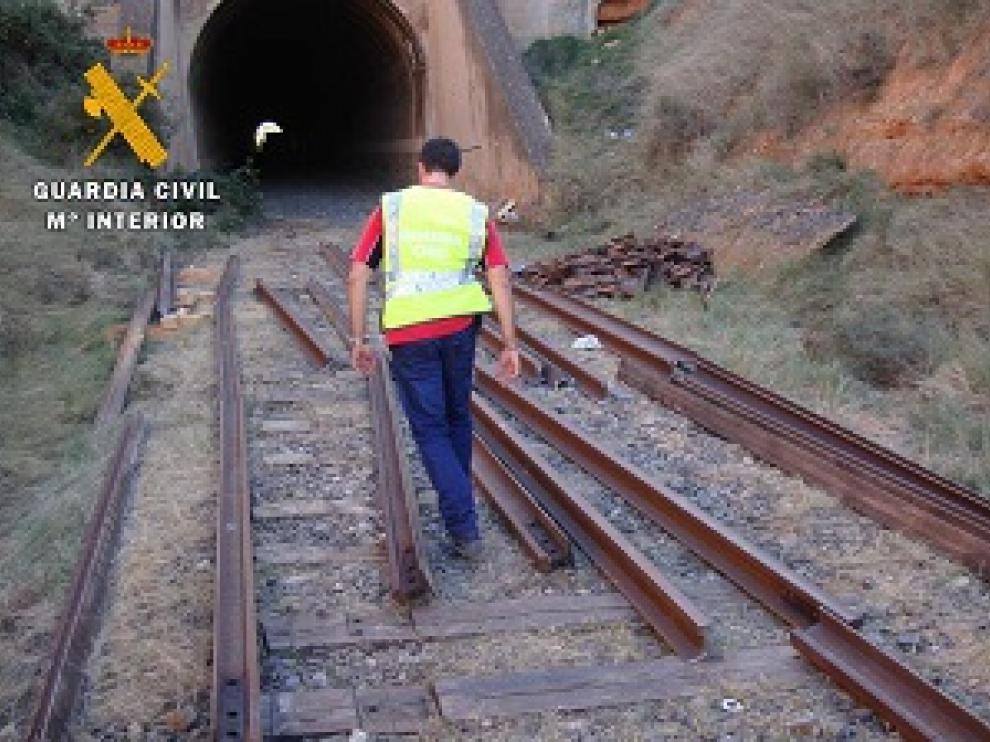 Vías de tren robadas