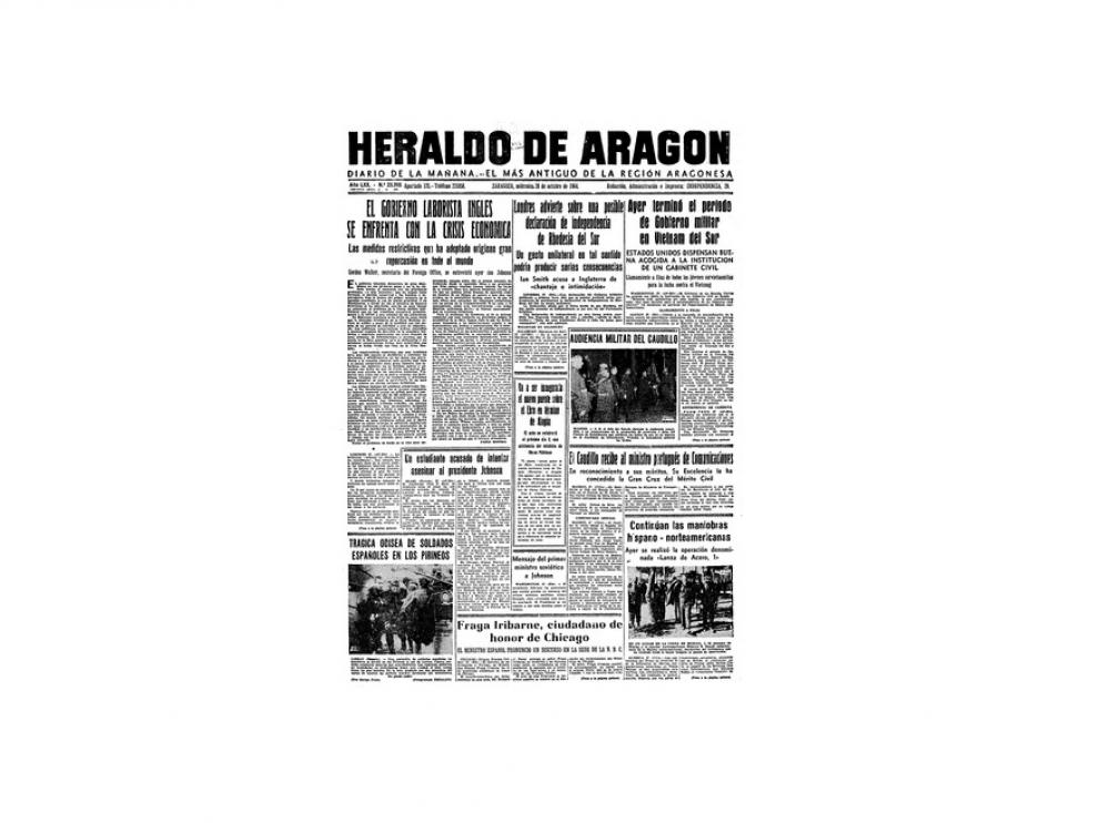 Portada de HERALDO el día 28 de octubre de 1964