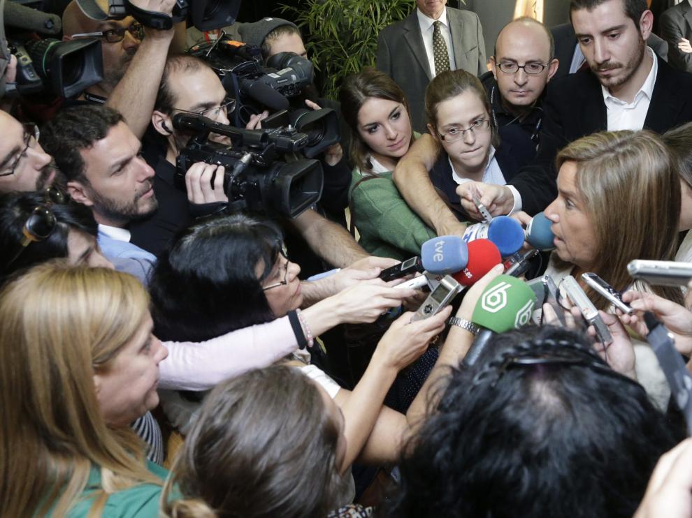 Ana Mato, ministra de Sanidad, en la asamblea de Farmaindustria este martes