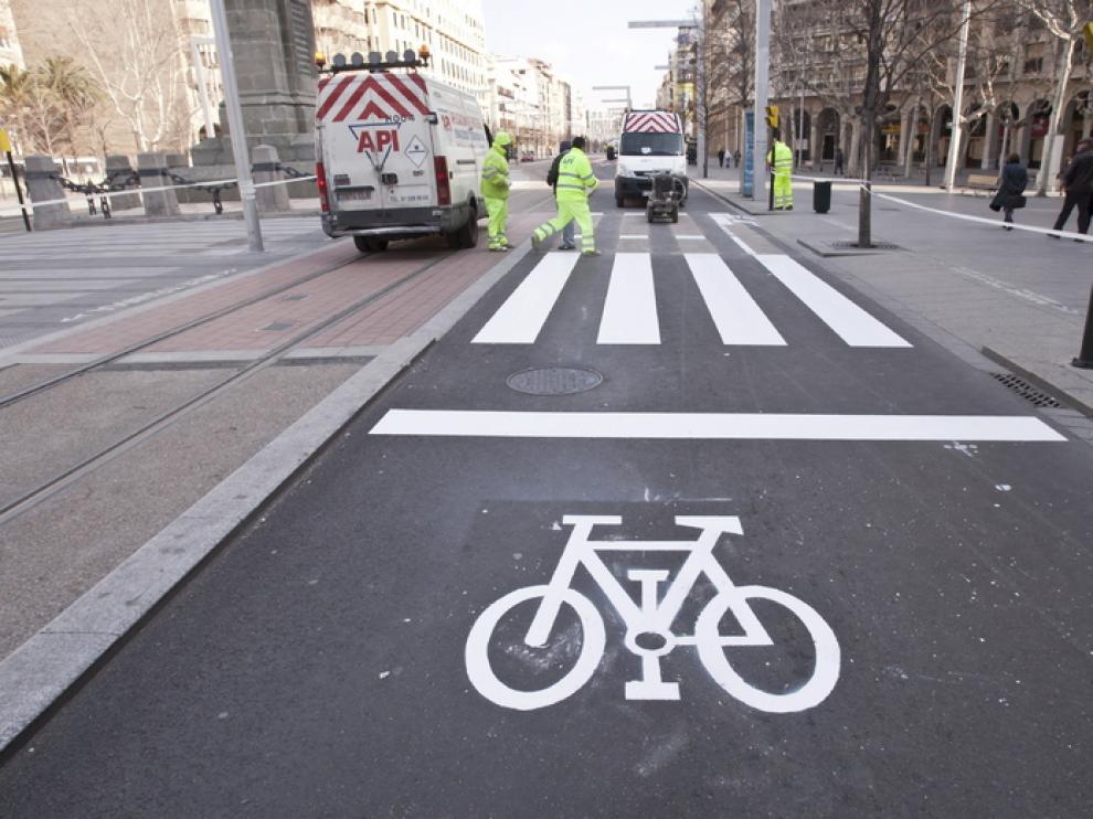 Las zonas de espera para bicicletas volverán tras ser borradas