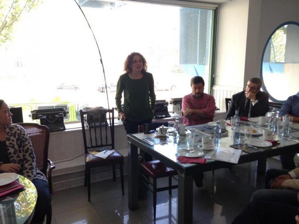La directora de la Fundación Biodiversidad, Sonia Castañeda, cierra el desayuno de trabajo de El Hueco
