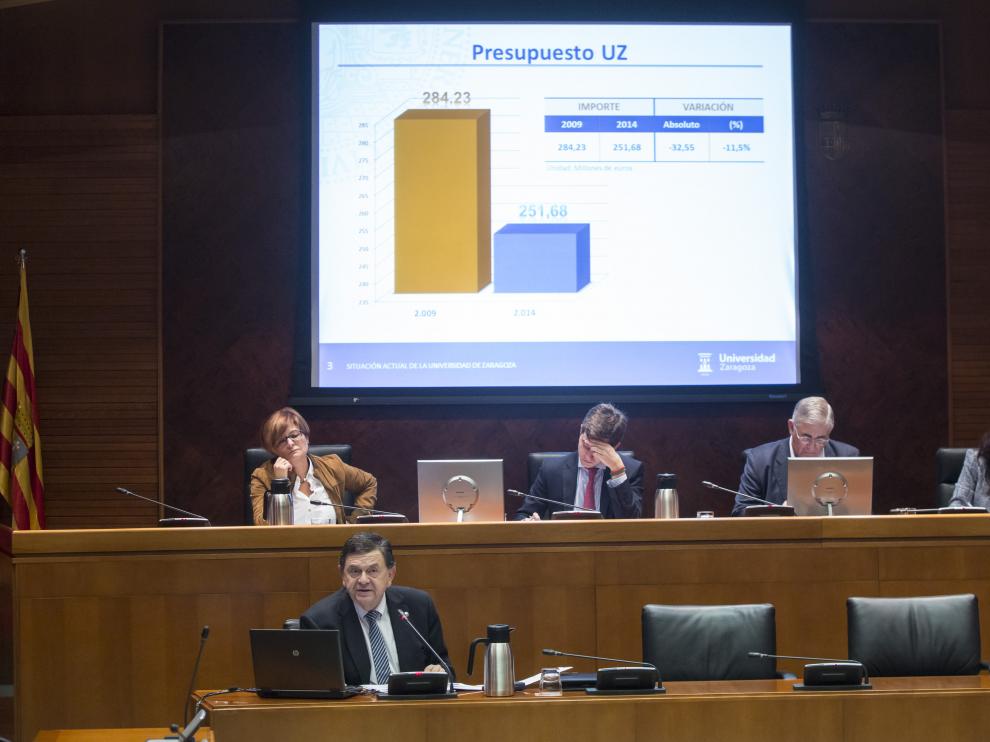 Manuel López en su comparecencia en las Cortes