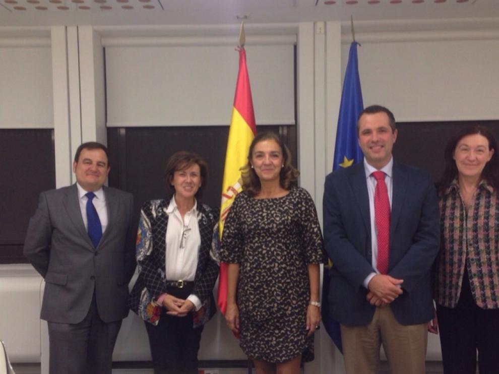 En la reunión con Carmen Vela han estado representando a Soria Marimar Angulo, Luis Miguel Bonilla y María José Heredia.
