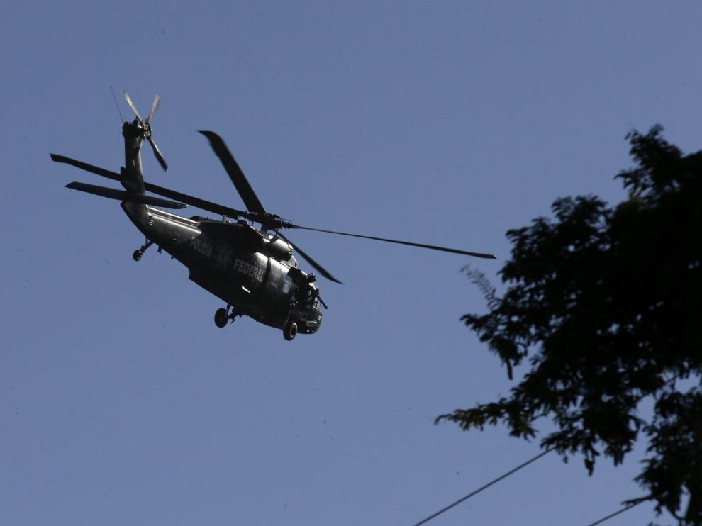 Un helicóptero federal sobrevuela Iguala