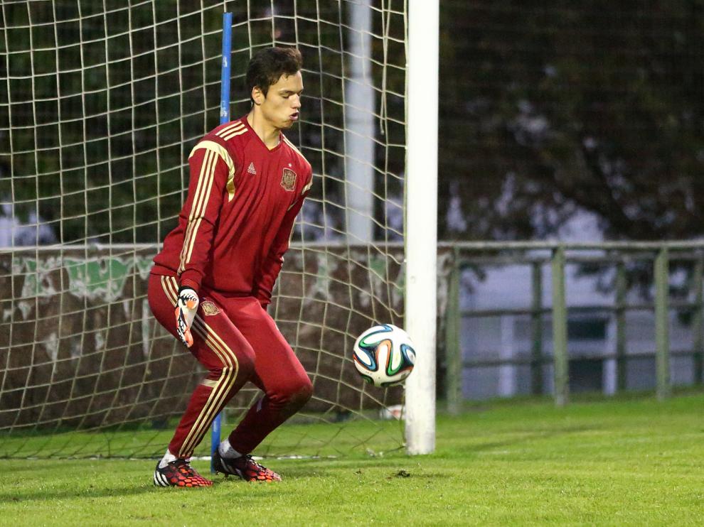Whalley, durante el entrenamiento de este martes con la sub-21