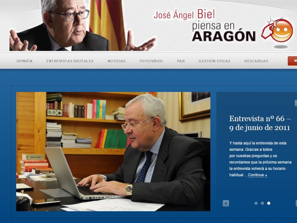Antiguo aspecto del portal personal de Biel