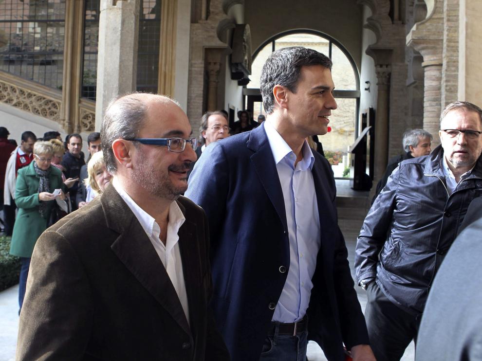 Javier Lambán y Pedro Sánchez