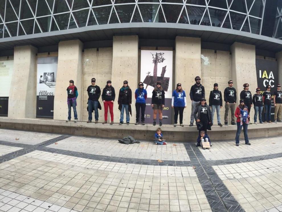 Los trabajadores del COA II en una de sus protestas